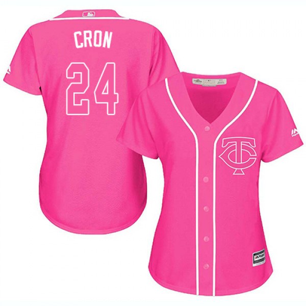 Minnesota Twins #24 C.J. Cron Pink Fashion Women&#...
