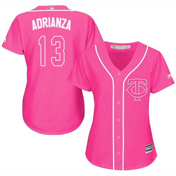 Minnesota Twins #13 Ehire Adrianza Pink Fashion Wo...