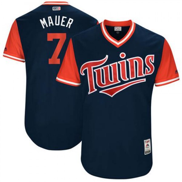 Minnesota Twins #7 Joe Mauer Navy "Mauer"...