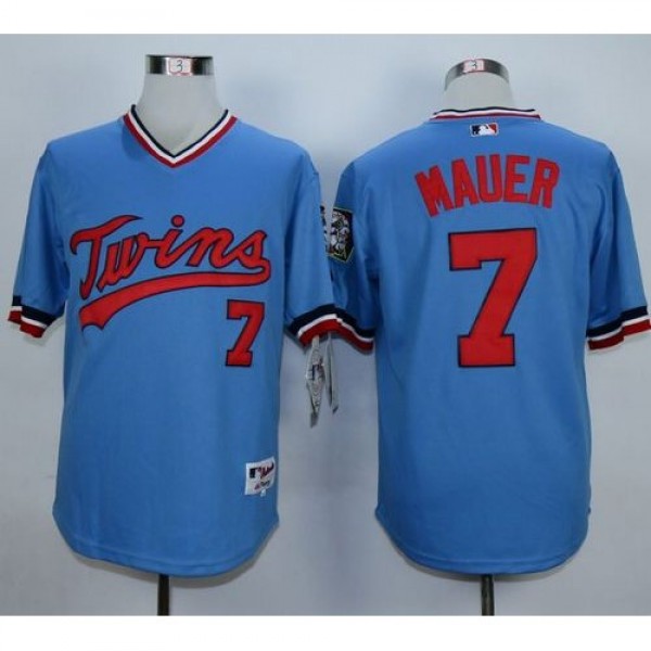 Minnesota Twins #7 Joe Mauer Light Blue 1984 Turn ...