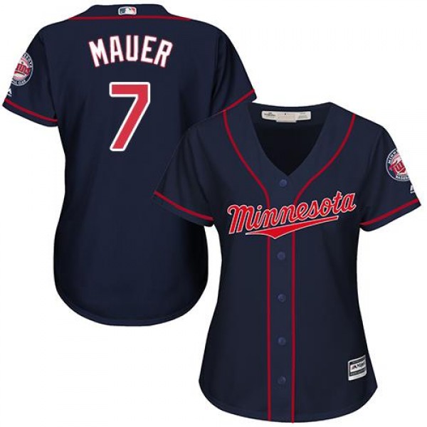 Minnesota Twins #7 Joe Mauer Navy Blue Alternate W...