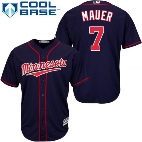 Minnesota Twins #7 Joe Mauer Stitched Navy Blue Co...