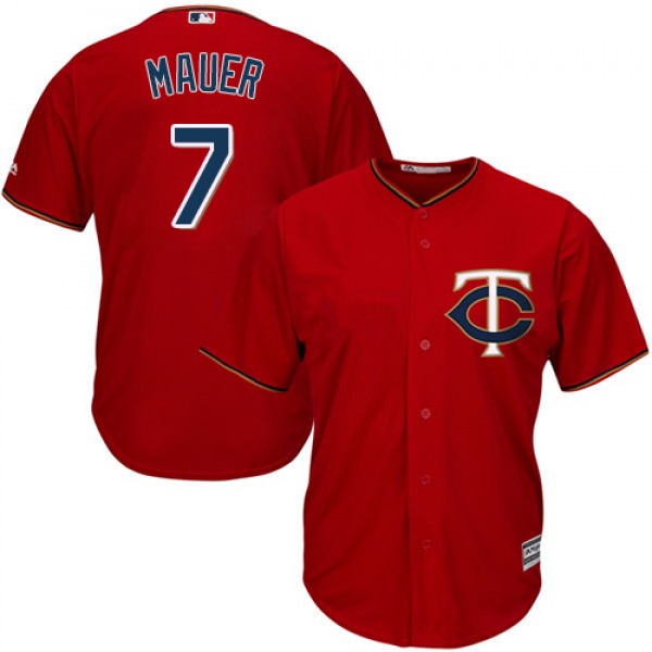 Minnesota Twins #7 Joe Mauer Red Cool Base Stitche...