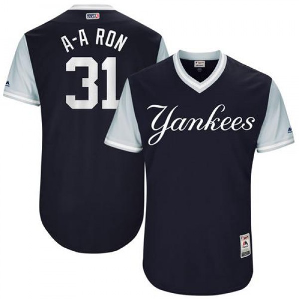New York Yankees #31 Aaron Hicks Navy "A-A Ro...