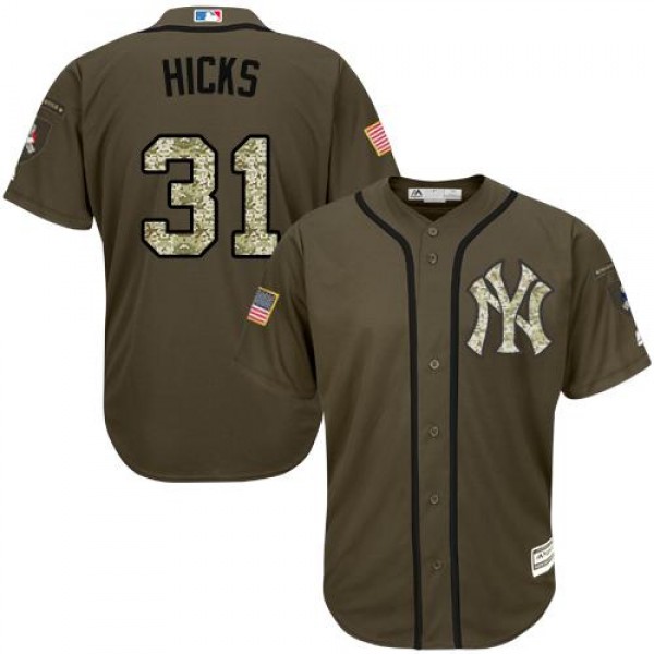 New York Yankees #31 Aaron Hicks Green Salute to S...