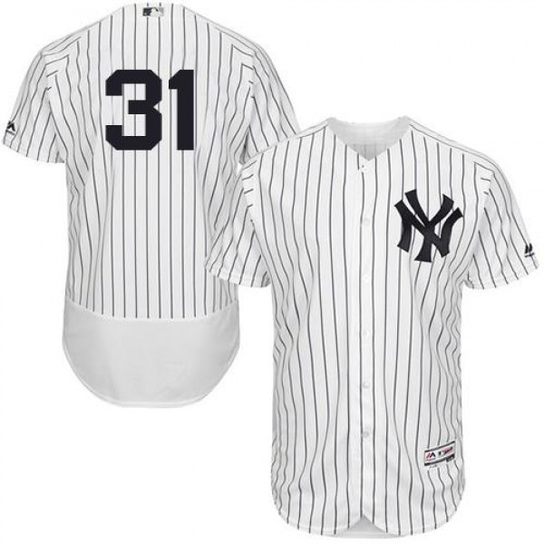 New York Yankees #31 Aaron Hicks White Strip Flexb...