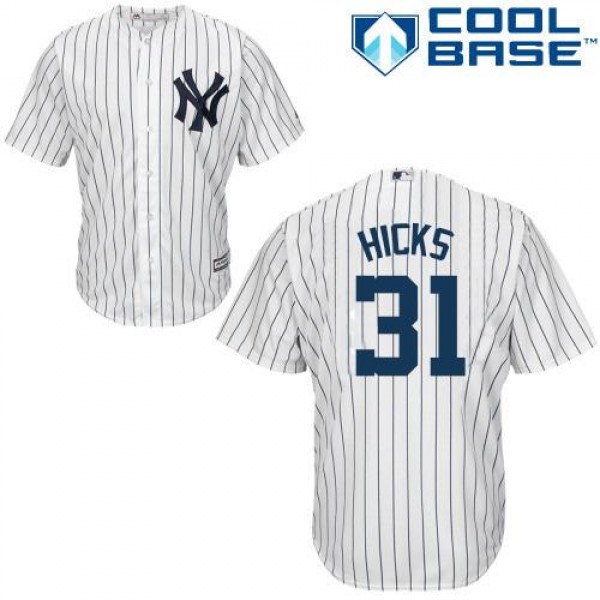 New York Yankees #31 Aaron Hicks White Cool Base S...