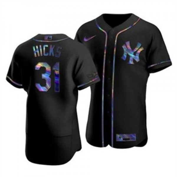 New York New York Yankees #31 Aaron Hicks Men'...