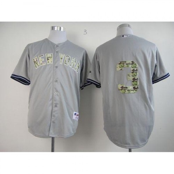 New York Yankees #3 Babe Ruth Grey USMC Cool Base ...