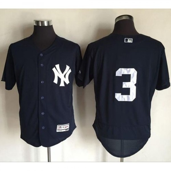 New York Yankees #3 Babe Ruth Navy Blue Flexbase A...