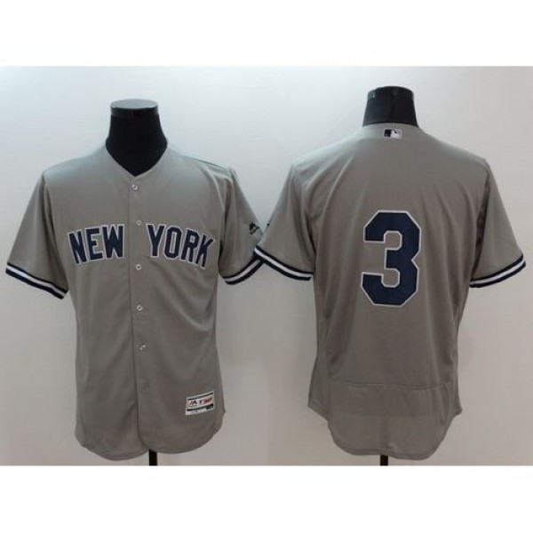 New York Yankees #3 Babe Ruth Grey Flexbase Authen...