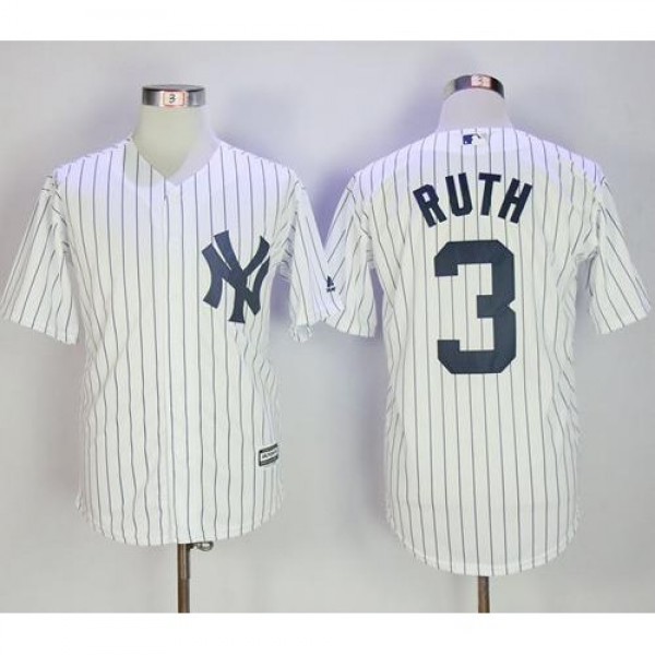 New York Yankees #3 Babe Ruth White Strip New Cool...