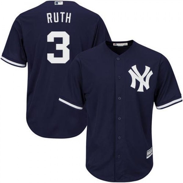 New York Yankees #3 Babe Ruth Navy blue Cool Base ...