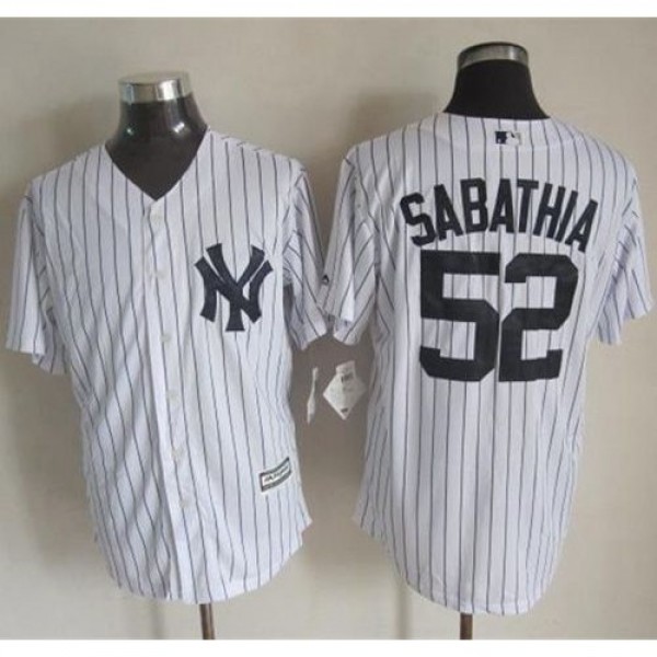 New York Yankees #52 C.C. Sabathia White Strip New...