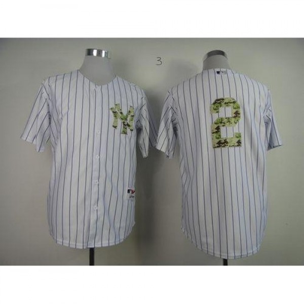 New York Yankees #2 Derek Jeter White USMC Cool Ba...
