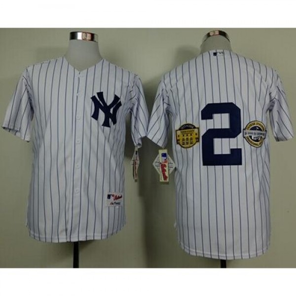 New York Yankees #2 Derek Jeter White W/Commemorat...