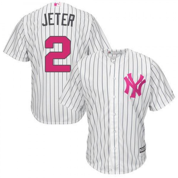 New York Yankees #2 Derek Jeter White Strip New Co...