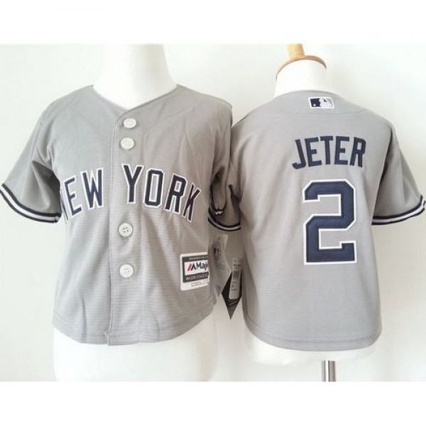 Toddler New York Yankees #2 Derek Jeter Grey Cool ...