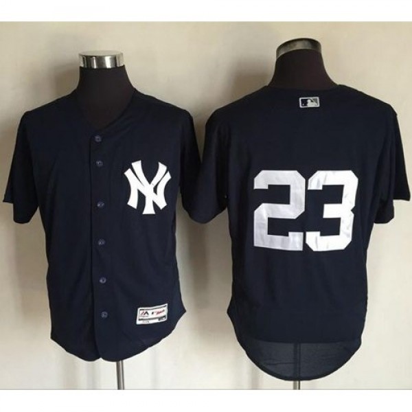 New York Yankees #23 Don Mattingly Navy Blue Flexb...