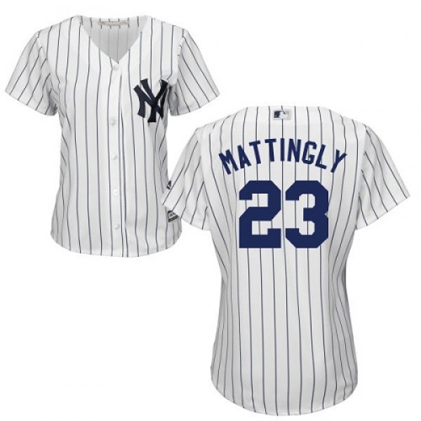 New York Yankees #23 Don Mattingly White Strip Hom...
