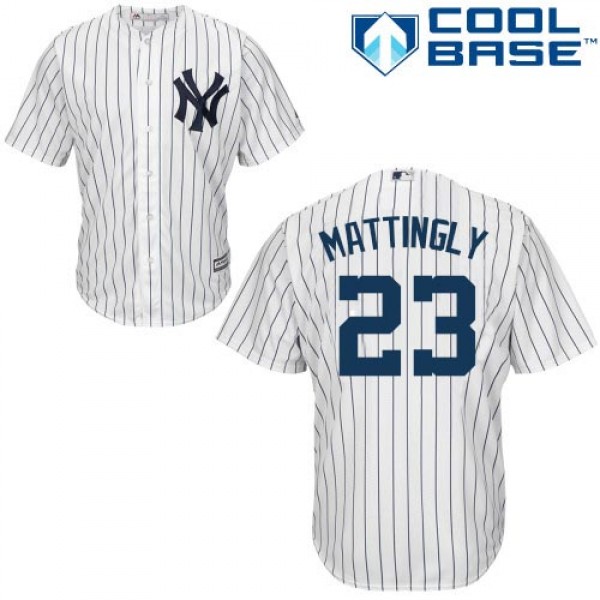 New York Yankees #23 Don Mattingly White Cool Base...