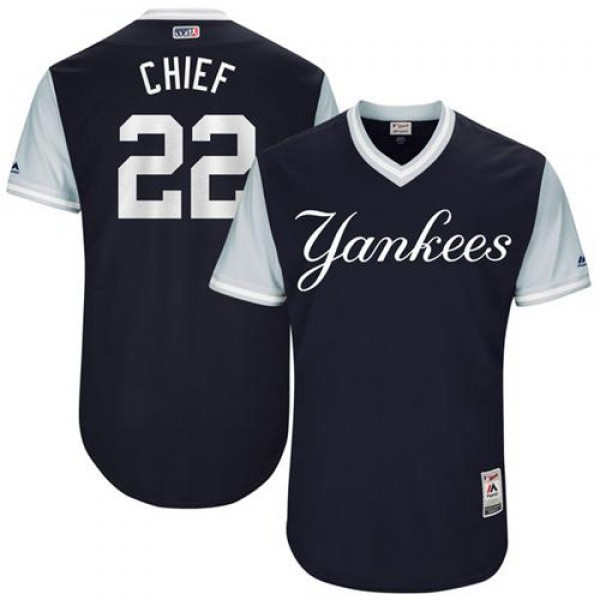 New York Yankees #22 Jacoby Ellsbury Navy "Ch...