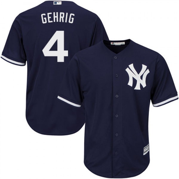 New York Yankees #4 Lou Gehrig Navy blue Cool Base...