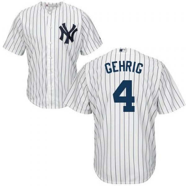 New York Yankees #4 Lou Gehrig White Cool Base Sti...