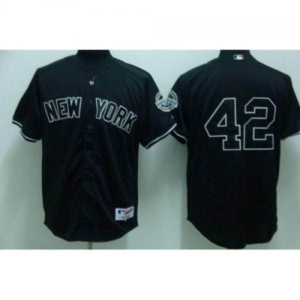 New York Yankees #42 Mariano Rivera Stitched Black...