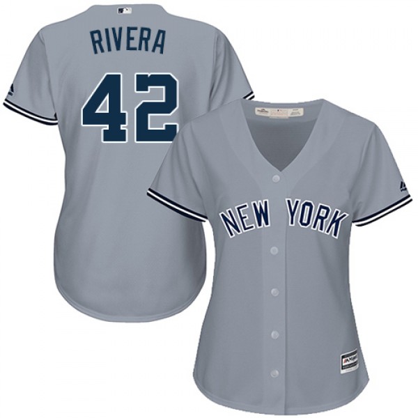 New York Yankees #42 Mariano Rivera Grey Road Wome...