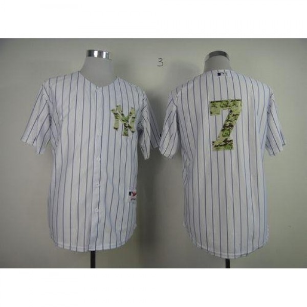 New York Yankees #7 Mickey Mantle White USMC Cool ...