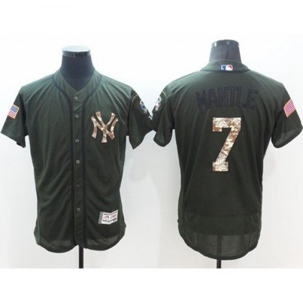 New York Yankees #7 Mickey Mantle Green Flexbase A...