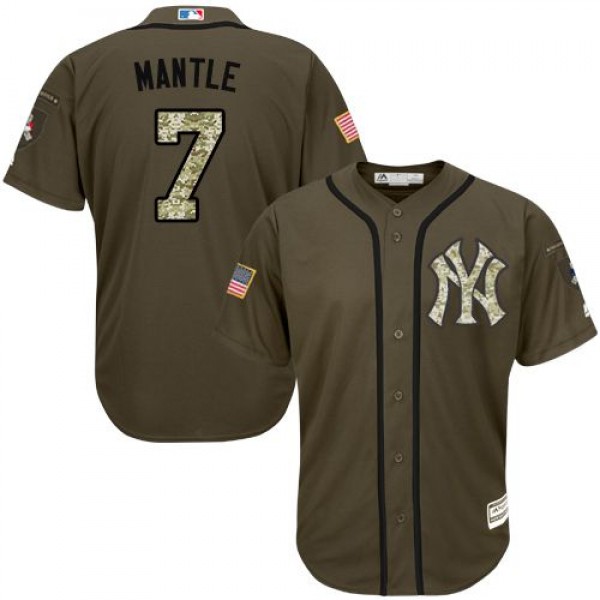 New York Yankees #7 Mickey Mantle Green Salute to ...