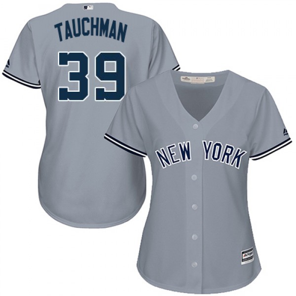 New York Yankees #39 Mike Tauchman Grey Road Women...