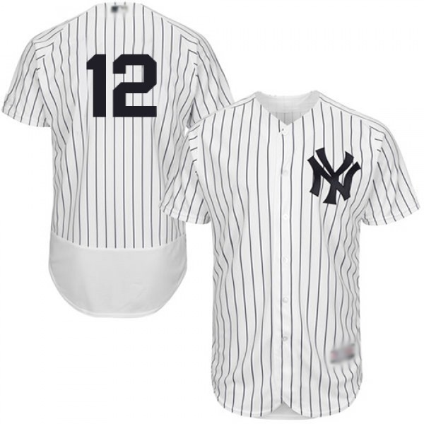 New York Yankees #12 Troy Tulowitzki White Strip F...
