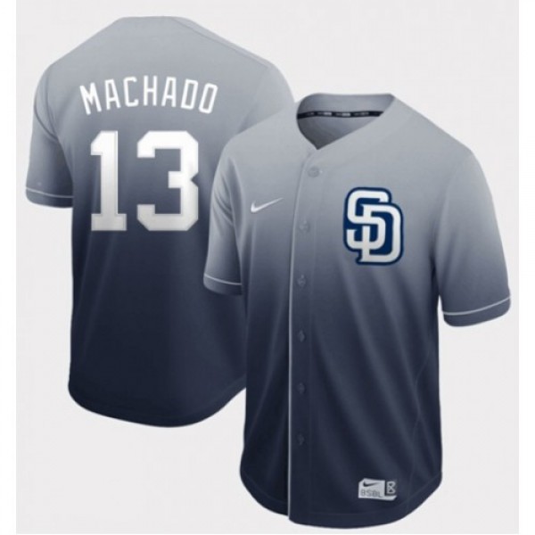 Nike San Diego Padres #13 Manny Machado Navy Fade ...