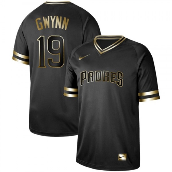 Nike San Diego Padres #19 Tony Gwynn Black Gold Au...