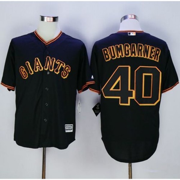 San Francisco Giants #40 Madison Bumgarner Black N...