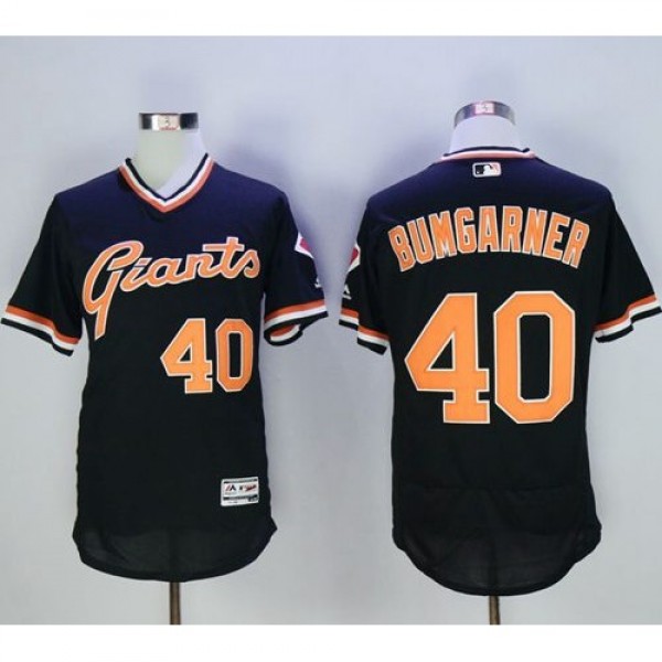 San Francisco Giants #40 Madison Bumgarner Black F...