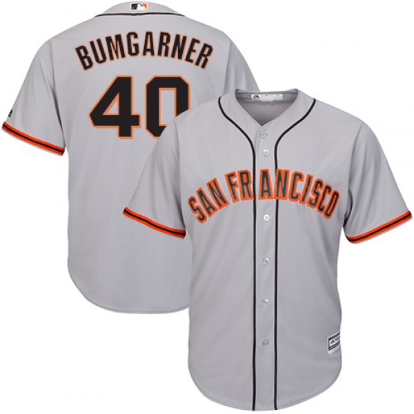 San Francisco Giants #40 Madison Bumgarner Grey Ro...