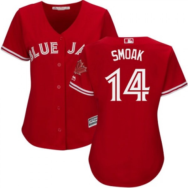 Toronto Blue Jays #14 Justin Smoak Red Canada Day ...
