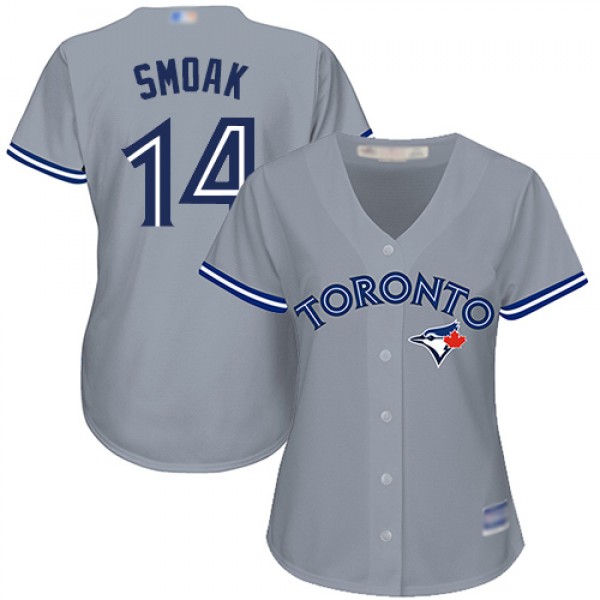 Toronto Blue Jays #14 Justin Smoak Grey Road Women...
