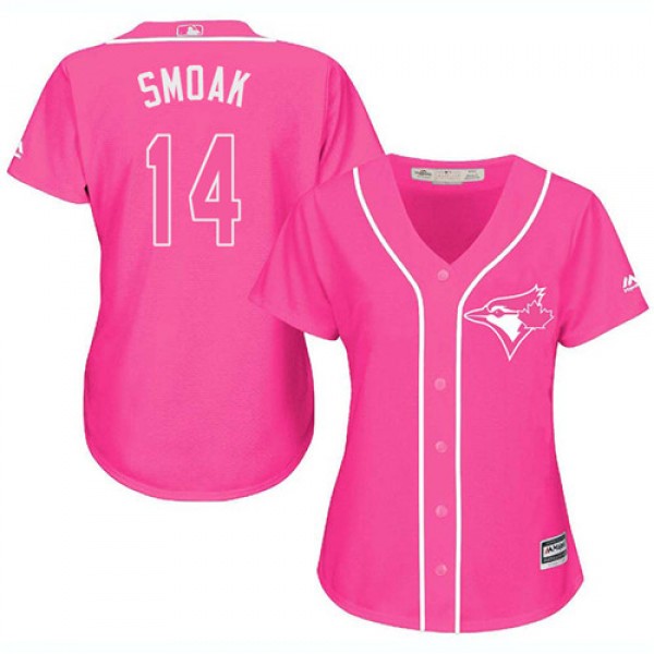 Toronto Blue Jays #14 Justin Smoak Pink Fashion Wo...