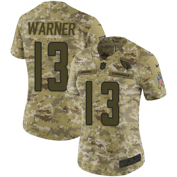 Nike Arizona Cardinals #13 Kurt Warner Camo Women&...