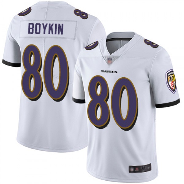 Nike Baltimore Ravens #80 Miles Boykin White Men&#...