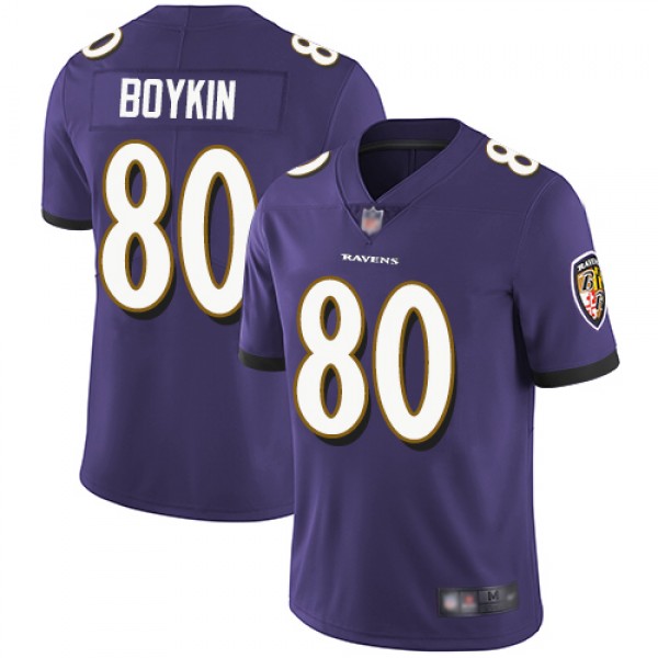 Nike Baltimore Ravens #80 Miles Boykin Purple Team...