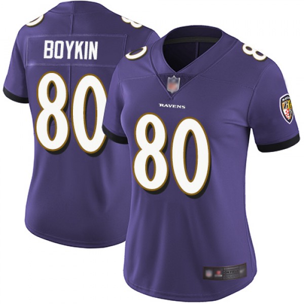 Nike Baltimore Ravens #80 Miles Boykin Purple Team...