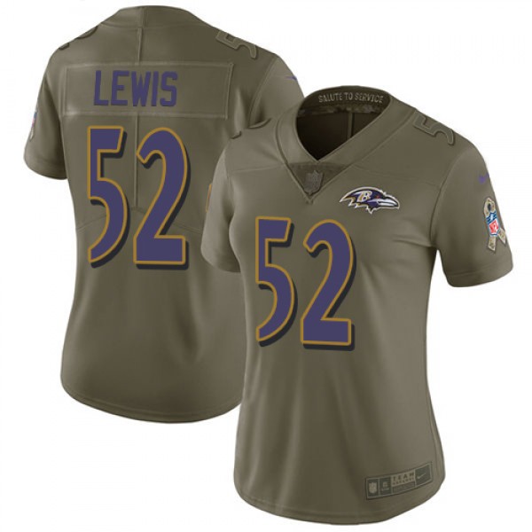 Nike Baltimore Ravens #52 Ray Lewis Olive Women�...