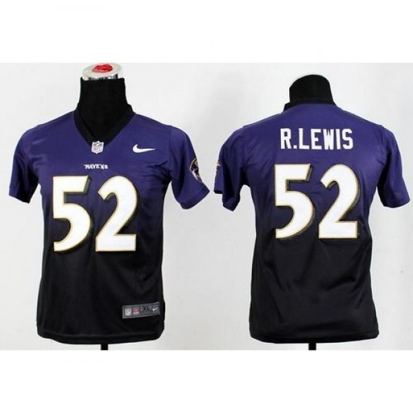 Nike Baltimore Ravens #52 Ray Lewis Purple/Black Y...