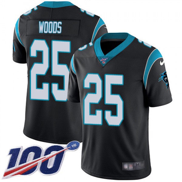 Nike Carolina Panthers #25 Xavier Woods Black Team...